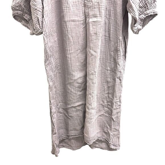 Ocean Main LA Maxi Kaftan Dress Double Gauze Raw Edge Dessert Amethyst M/L $260 - Picture 3 of 11